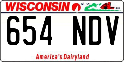 WI license plate 654NDV