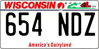 WI license plate 654NDZ