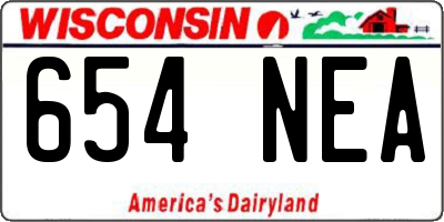 WI license plate 654NEA