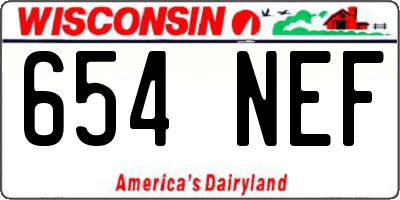 WI license plate 654NEF