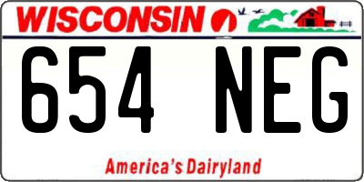 WI license plate 654NEG