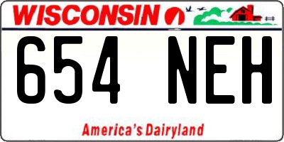 WI license plate 654NEH