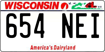 WI license plate 654NEI