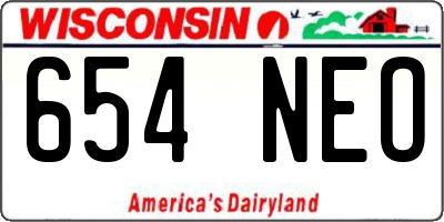 WI license plate 654NEO