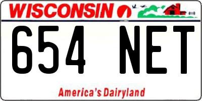 WI license plate 654NET