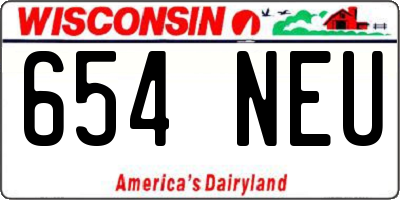 WI license plate 654NEU