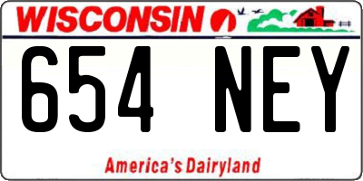 WI license plate 654NEY
