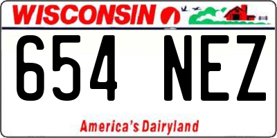 WI license plate 654NEZ