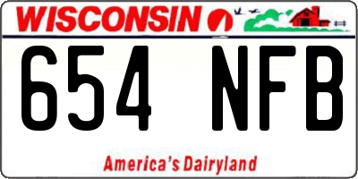WI license plate 654NFB