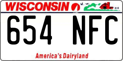 WI license plate 654NFC