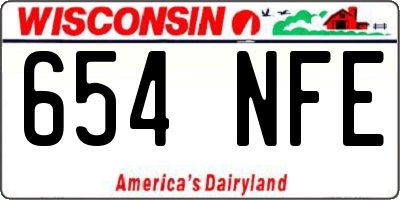WI license plate 654NFE