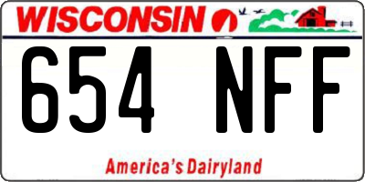 WI license plate 654NFF