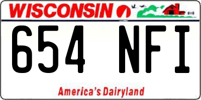 WI license plate 654NFI