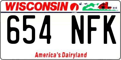 WI license plate 654NFK