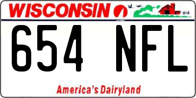 WI license plate 654NFL