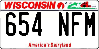 WI license plate 654NFM