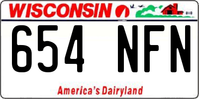 WI license plate 654NFN