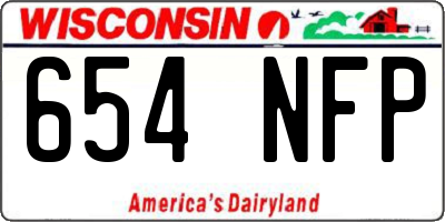 WI license plate 654NFP