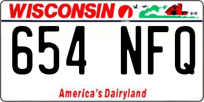 WI license plate 654NFQ