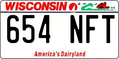 WI license plate 654NFT