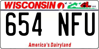 WI license plate 654NFU