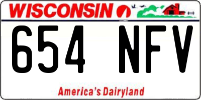 WI license plate 654NFV