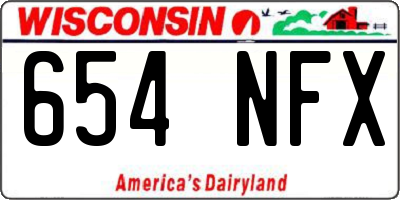 WI license plate 654NFX