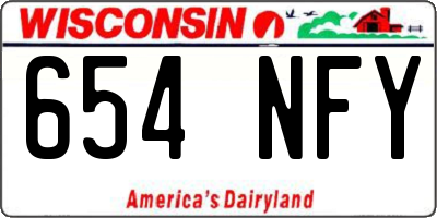 WI license plate 654NFY