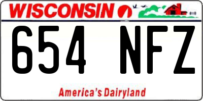 WI license plate 654NFZ