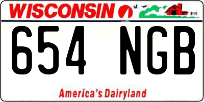 WI license plate 654NGB