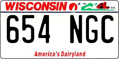 WI license plate 654NGC