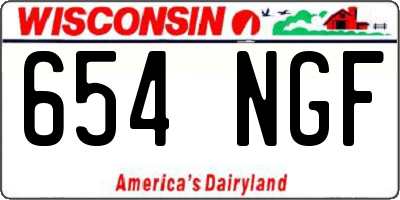 WI license plate 654NGF