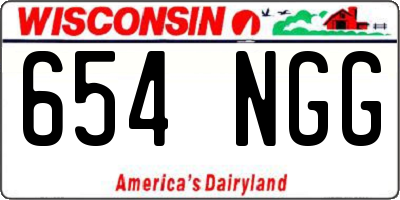 WI license plate 654NGG