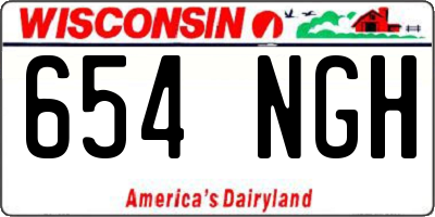 WI license plate 654NGH