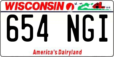 WI license plate 654NGI
