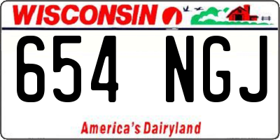 WI license plate 654NGJ