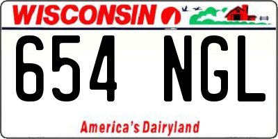 WI license plate 654NGL