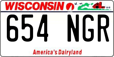 WI license plate 654NGR
