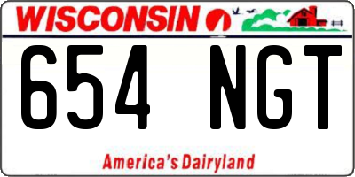 WI license plate 654NGT