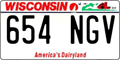 WI license plate 654NGV
