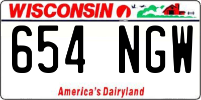 WI license plate 654NGW