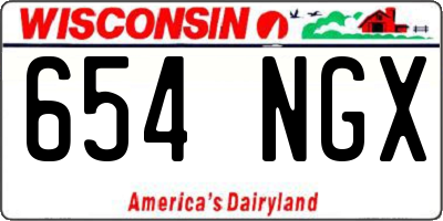 WI license plate 654NGX