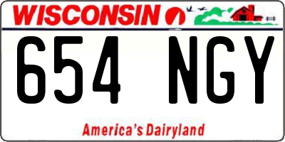 WI license plate 654NGY