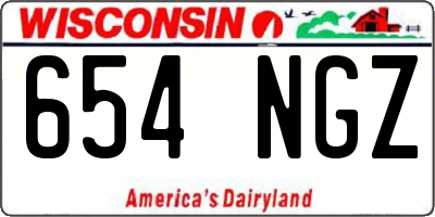 WI license plate 654NGZ