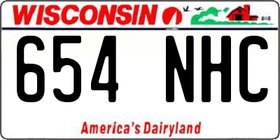 WI license plate 654NHC