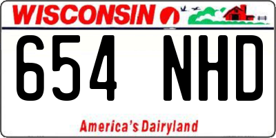 WI license plate 654NHD