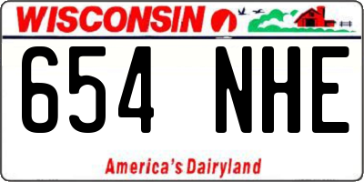 WI license plate 654NHE