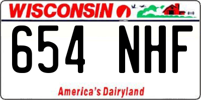 WI license plate 654NHF