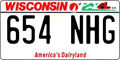WI license plate 654NHG