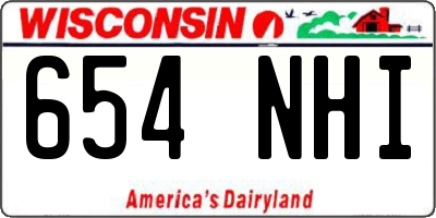 WI license plate 654NHI